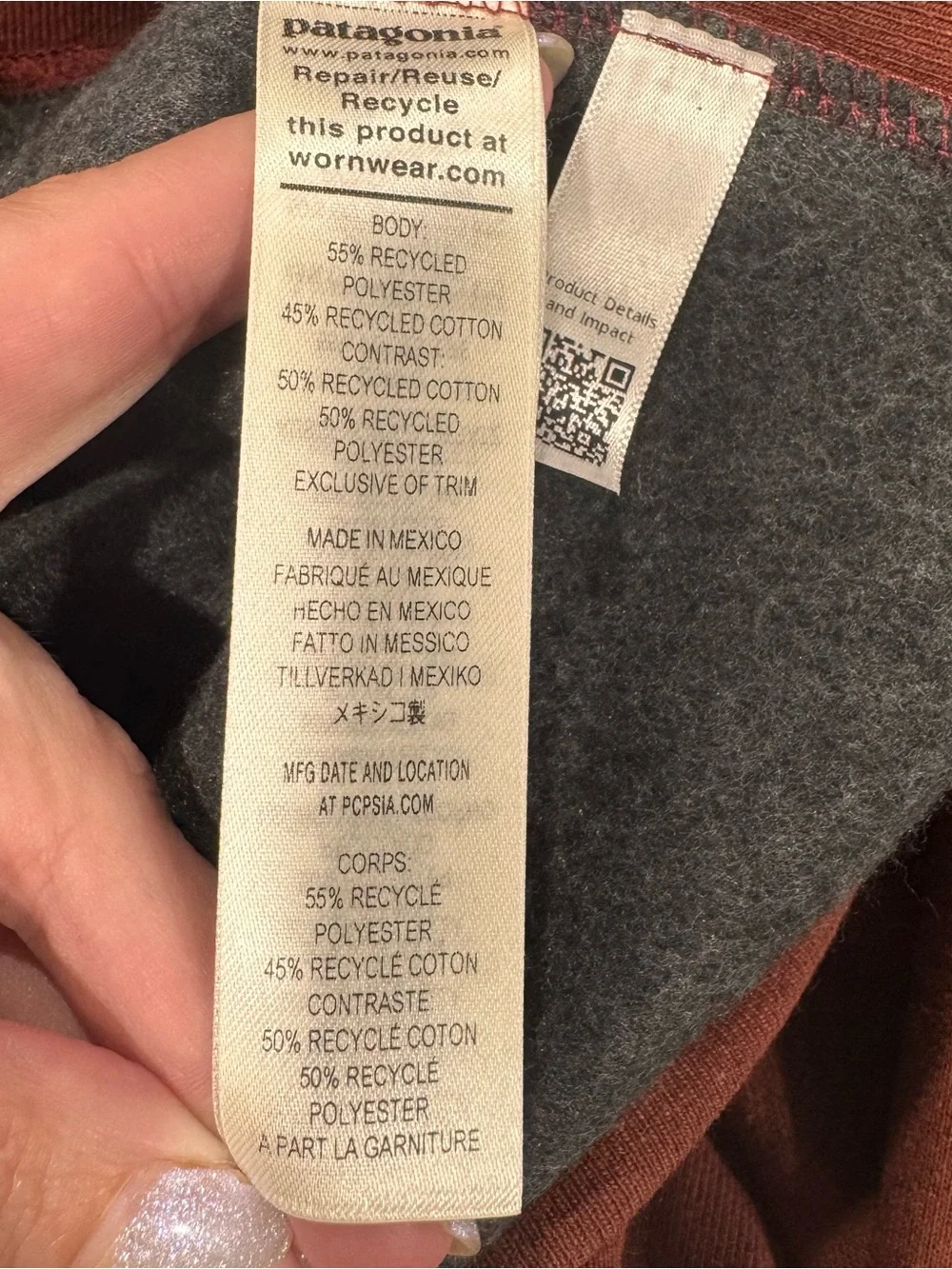 Patagonia Rust Pullover Hoodie with Logo Patch